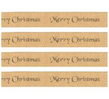 Picture of MERRY CHRISTMAS CAKE RIBBON  GOLD 2.5CM  X 1M